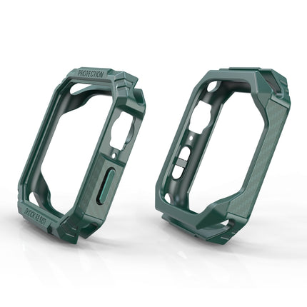 Carbon Fiber Contrast Color Protective Case For Apple Watch Series 6 & SE & 5 & 4 44mm(Green)-garmade.com