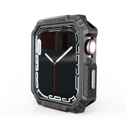 Carbon Fiber Contrast Color Protective Case For Apple Watch Series 6 & SE & 5 & 4 44mm(Silver)-garmade.com