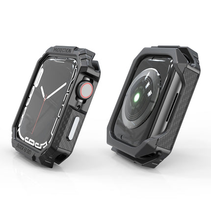 Carbon Fiber Contrast Color Protective Case For Apple Watch Series 6 & SE & 5 & 4 40mm(Silver)-garmade.com