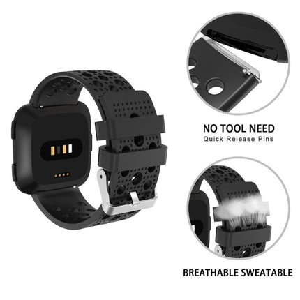 For FITBIT Versa Breathable Watch Strap(Black)-garmade.com