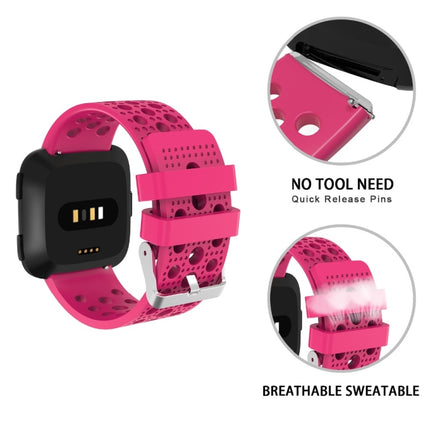 For FITBIT Versa Breathable Watch Strap(Rose Red)-garmade.com