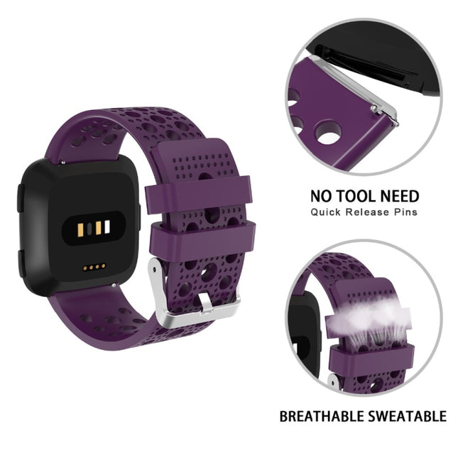 For FITBIT Versa Breathable Watch Strap(Purple)-garmade.com