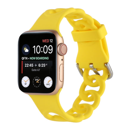 Hollow Silicone Watch Band For Apple Watch Ultra 49mm&Watch Ultra 2 49mm / Series 9&8&7 45mm / SE 3&SE 2&6&SE&5&4 44mm / 3&2&1 42mm(Yellow)-garmade.com