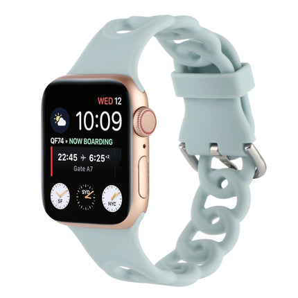 Hollow Silicone Watch Band For Apple Watch Ultra 49mm&Watch Ultra 2 49mm / Series 9&8&7 45mm / SE 3&SE 2&6&SE&5&4 44mm / 3&2&1 42mm(Light Green)-garmade.com