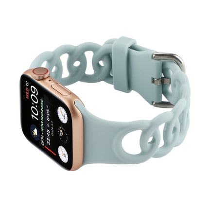 Hollow Silicone Watch Band For Apple Watch Ultra 49mm&Watch Ultra 2 49mm / Series 9&8&7 45mm / SE 3&SE 2&6&SE&5&4 44mm / 3&2&1 42mm(Light Green)-garmade.com