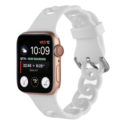 Hollow Silicone Watch Band For Apple Watch Ultra 49mm&Watch Ultra 2 49mm / Series 9&8&7 45mm / SE 3&SE 2&6&SE&5&4 44mm / 3&2&1 42mm(White)-garmade.com