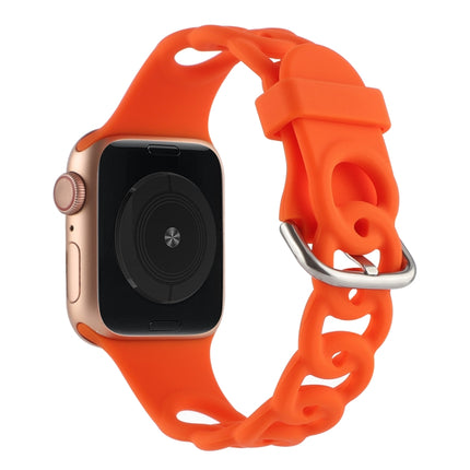 Hollow Silicone Watch Band For Apple Watch Ultra 49mm&Watch Ultra 2 49mm / Series 9&8&7 45mm / SE 3&SE 2&6&SE&5&4 44mm / 3&2&1 42mm(Orange)-garmade.com