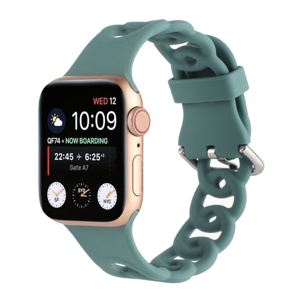 Hollow Silicone Watch Band For Apple Watch Ultra 49mm&Watch Ultra 2 49mm / Series 9&8&7 45mm / SE 3&SE 2&6&SE&5&4 44mm / 3&2&1 42mm(Green)-garmade.com
