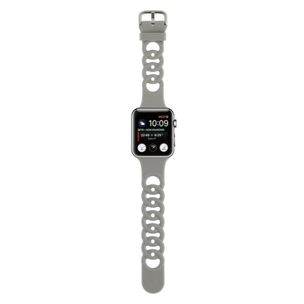 Hollow Silicone Watch Band For Apple Watch Ultra 49mm&Watch Ultra 2 49mm / Series 9&8&7 45mm / SE 3&SE 2&6&SE&5&4 44mm / 3&2&1 42mm(Grey)-garmade.com