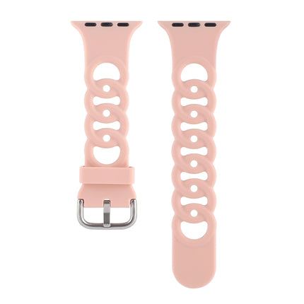 Hollow Silicone Watch Band For Apple Watch Ultra 49mm&Watch Ultra 2 49mm / Series 9&8&7 45mm / SE 3&SE 2&6&SE&5&4 44mm / 3&2&1 42mm(Pink)-garmade.com