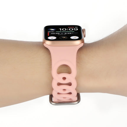 Hollow Silicone Watch Band For Apple Watch Ultra 49mm&Watch Ultra 2 49mm / Series 9&8&7 45mm / SE 3&SE 2&6&SE&5&4 44mm / 3&2&1 42mm(Pink)-garmade.com