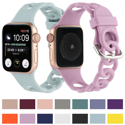 Hollow Silicone Watch Band For Apple Watch Ultra 49mm&Watch Ultra 2 49mm / Series 9&8&7 45mm / SE 3&SE 2&6&SE&5&4 44mm / 3&2&1 42mm(Light Purple)-garmade.com