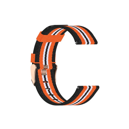 For FITBIT Versa Canvas Watch Strap(Black Orange)-garmade.com