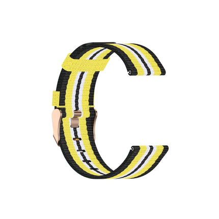 For FITBIT Versa Canvas Watch Strap(Black Yellow)-garmade.com