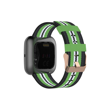 For FITBIT Versa Canvas Watch Strap(Black Lime)-garmade.com