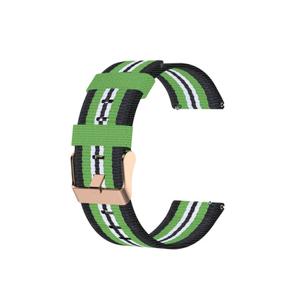For FITBIT Versa Canvas Watch Strap(Black Lime)-garmade.com