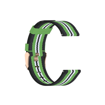 For FITBIT Versa Canvas Watch Strap(Black Lime)-garmade.com