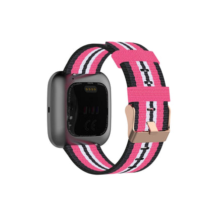 For FITBIT Versa Canvas Watch Strap(Black Peach)-garmade.com