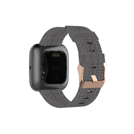 For FITBIT Versa Canvas Watch Strap(Dark Gray)-garmade.com