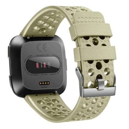 For FITBIT Versa Breathable Metal Watch Band(Golden)-garmade.com