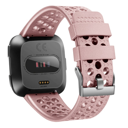 For FITBIT Versa Breathable Metal Watch Band(Rose Gold)-garmade.com