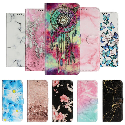 For Galaxy S20+ Colored Drawing Marble Pattern Horizontal Flip PU Leather Case with Holder & Card Slots & Wallet(Azalea)-garmade.com