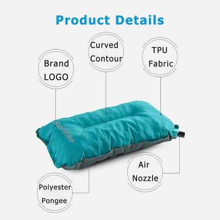 Naturehike NH17A001-L Sponge Automatic Inflatable Travel Portable Cushion Pillow(Blue)-garmade.com