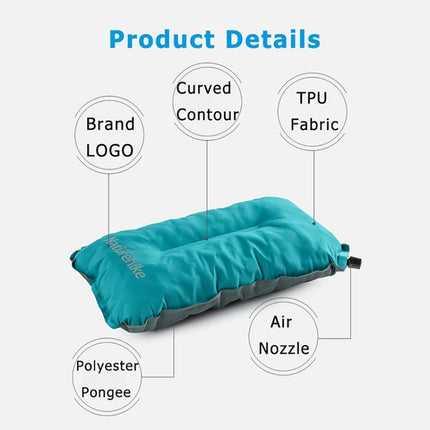 Naturehike NH17A001-L Sponge Automatic Inflatable Travel Portable Cushion Pillow(Yellow)-garmade.com