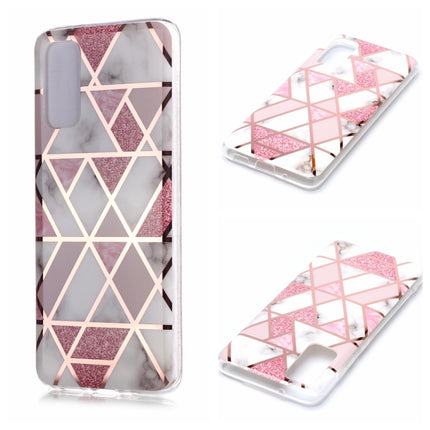 For Galaxy S20 Plating Marble Pattern Soft TPU Protective Case(Pink)-garmade.com