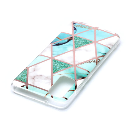For Galaxy S20 Plating Marble Pattern Soft TPU Protective Case(Green White)-garmade.com