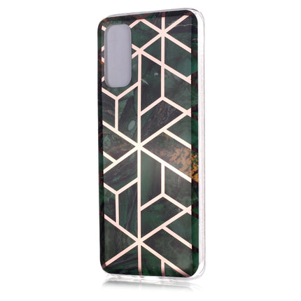 For Galaxy S20 Plating Marble Pattern Soft TPU Protective Case(Green)-garmade.com