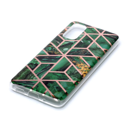For Galaxy S20 Plating Marble Pattern Soft TPU Protective Case(Green)-garmade.com