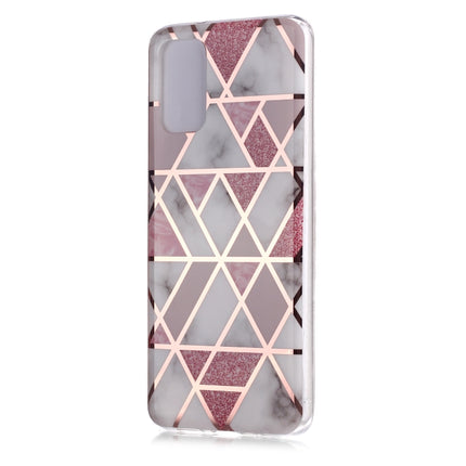 For Galaxy S20+ Plating Marble Pattern Soft TPU Protective Case(Pink)-garmade.com