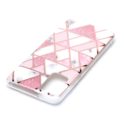 For Galaxy S20+ Plating Marble Pattern Soft TPU Protective Case(Pink)-garmade.com