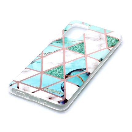 For Galaxy S20+ Plating Marble Pattern Soft TPU Protective Case(Green White)-garmade.com