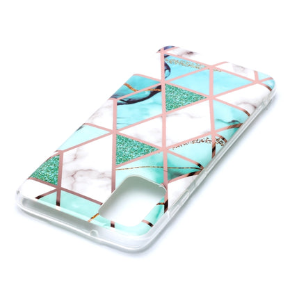 For Galaxy S20+ Plating Marble Pattern Soft TPU Protective Case(Green White)-garmade.com