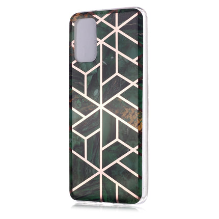 For Galaxy S20+ Plating Marble Pattern Soft TPU Protective Case(Green)-garmade.com
