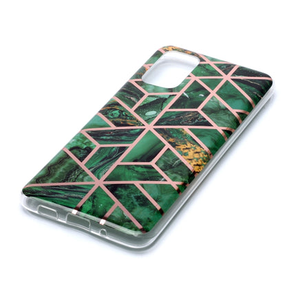 For Galaxy S20+ Plating Marble Pattern Soft TPU Protective Case(Green)-garmade.com