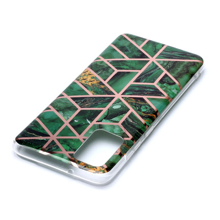 For Galaxy S20+ Plating Marble Pattern Soft TPU Protective Case(Green)-garmade.com