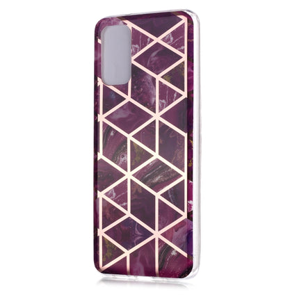 For Galaxy S20+ Plating Marble Pattern Soft TPU Protective Case(Purple)-garmade.com