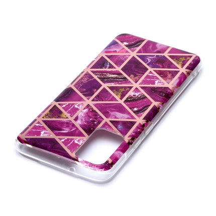 For Galaxy S20+ Plating Marble Pattern Soft TPU Protective Case(Purple)-garmade.com