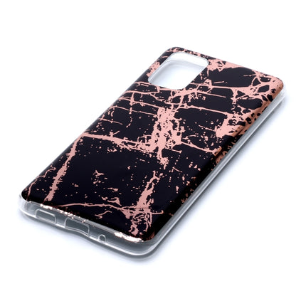 For Galaxy S20+ Plating Marble Pattern Soft TPU Protective Case(Black Gold)-garmade.com