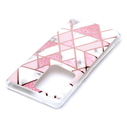 For Galaxy S20 Ultra Plating Marble Pattern Soft TPU Protective Case(Pink)-garmade.com