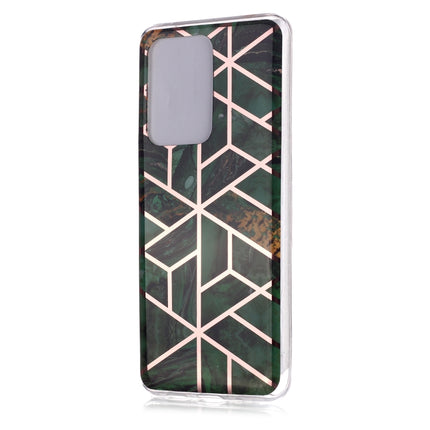 For Galaxy S20 Ultra Plating Marble Pattern Soft TPU Protective Case(Green)-garmade.com
