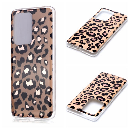 For Galaxy S20 Ultra Plating Marble Pattern Soft TPU Protective Case(Leopard)-garmade.com