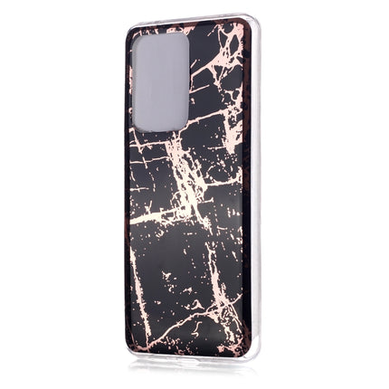 For Galaxy S20 Ultra Plating Marble Pattern Soft TPU Protective Case(Black Gold)-garmade.com