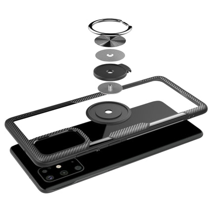 For Galaxy S20 Scratchproof TPU + Acrylic Ring Bracket Protective Case(Silver Black)-garmade.com