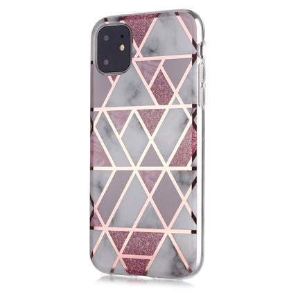 For iPhone 11 Plating Marble Pattern Soft TPU Protective Case(Pink)-garmade.com
