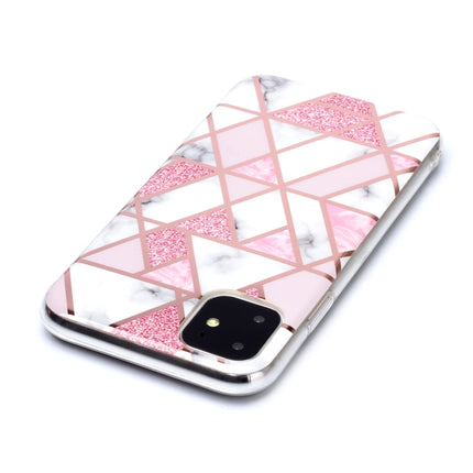 For iPhone 11 Plating Marble Pattern Soft TPU Protective Case(Pink)-garmade.com