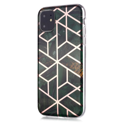 For iPhone 11 Plating Marble Pattern Soft TPU Protective Case(Green)-garmade.com